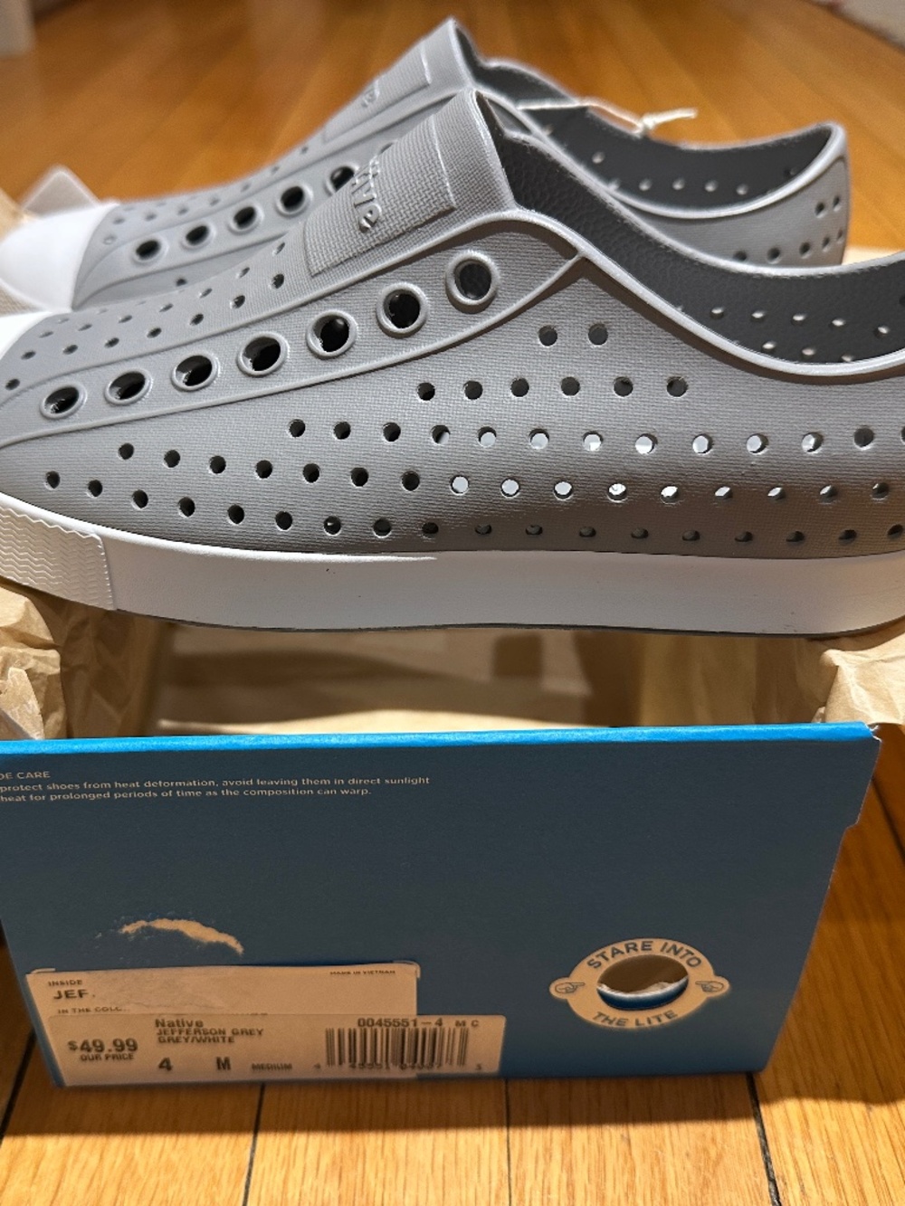 Native Jefferson Grey Slip-On Sneakers